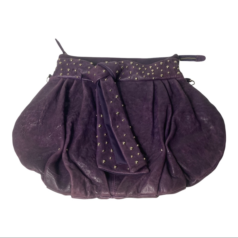 Junior Drake, Karel, Italian Leather, Textured Purple detachable gold tone chain - Picture 3 of 16